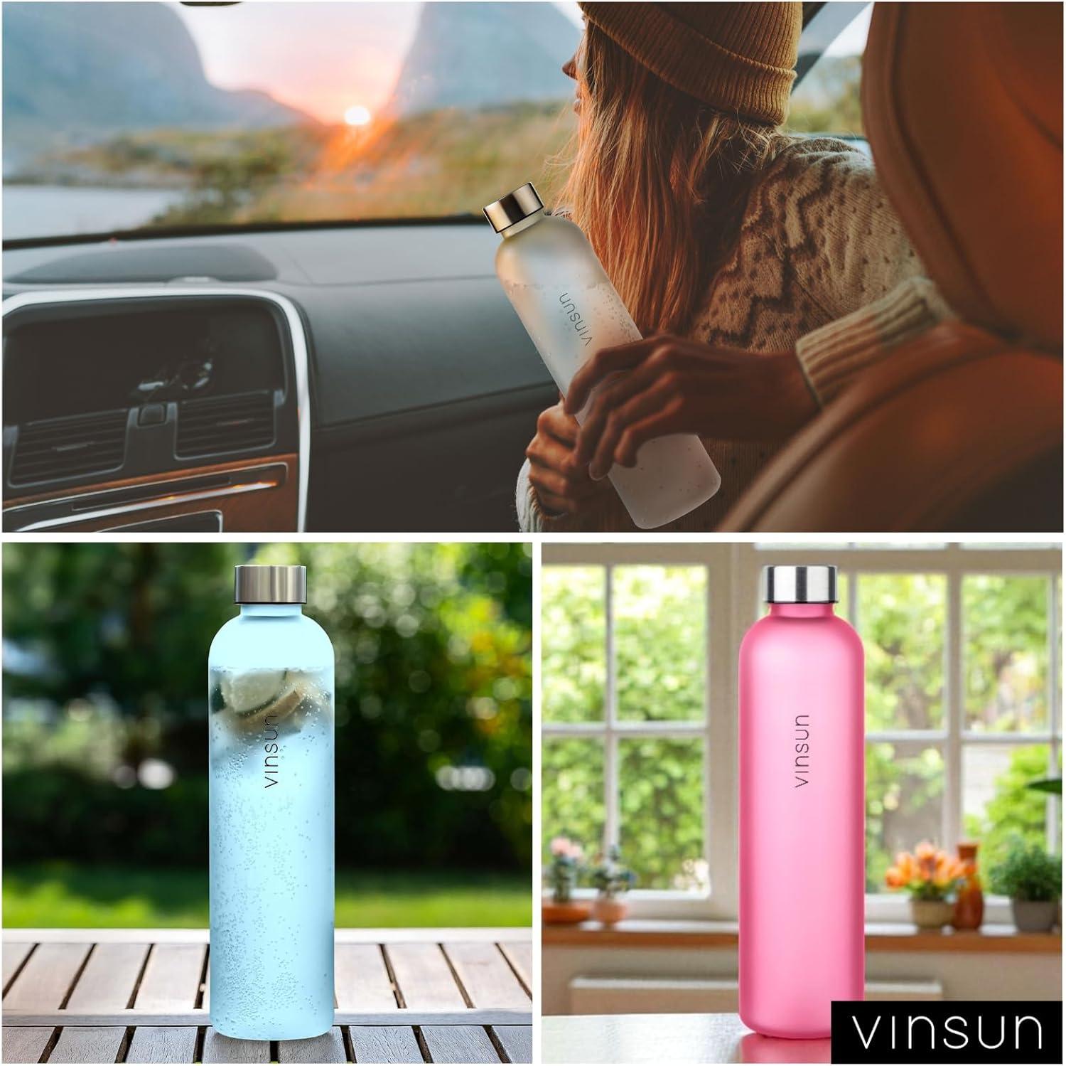image:imageVINSUN Gourde 1L Bleu Menthe Rutilisable tanche Convient aux Boissons Gazeuses sans BPA Tritan Bouteille dEau lgre pour Sport Vlo TravailBleu Menthe
