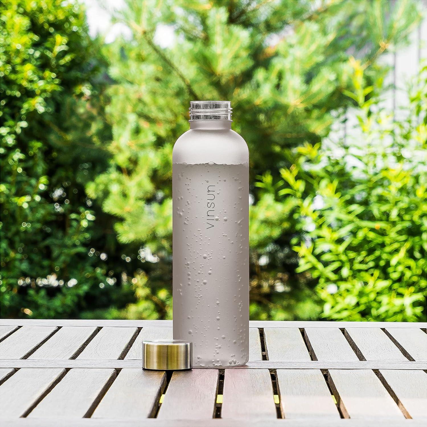 image:imageVINSUN Gourde 1L Bleu Menthe Rutilisable tanche Convient aux Boissons Gazeuses sans BPA Tritan Bouteille dEau lgre pour Sport Vlo TravailGris