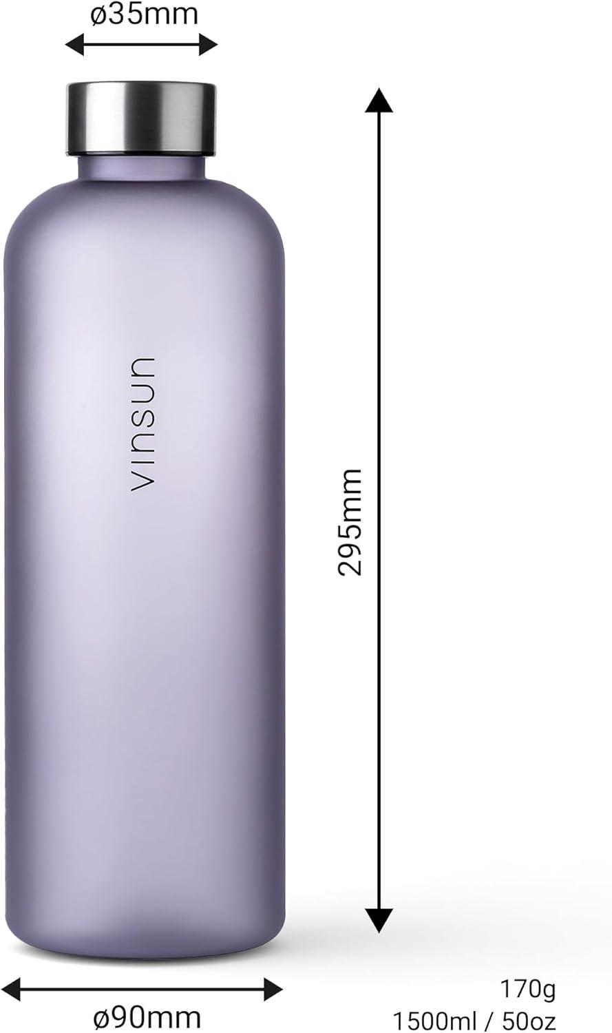 image:imageVINSUN Gourde 1L Bleu Menthe Rutilisable tanche Convient aux Boissons Gazeuses sans BPA Tritan Bouteille dEau lgre pour Sport Vlo TravailLilas