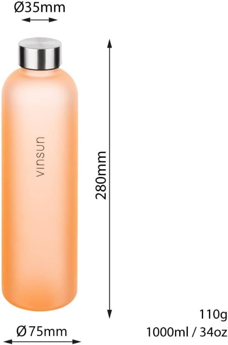 image:imageVINSUN Gourde 1L Bleu Menthe Rutilisable tanche Convient aux Boissons Gazeuses sans BPA Tritan Bouteille dEau lgre pour Sport Vlo TravailOrange