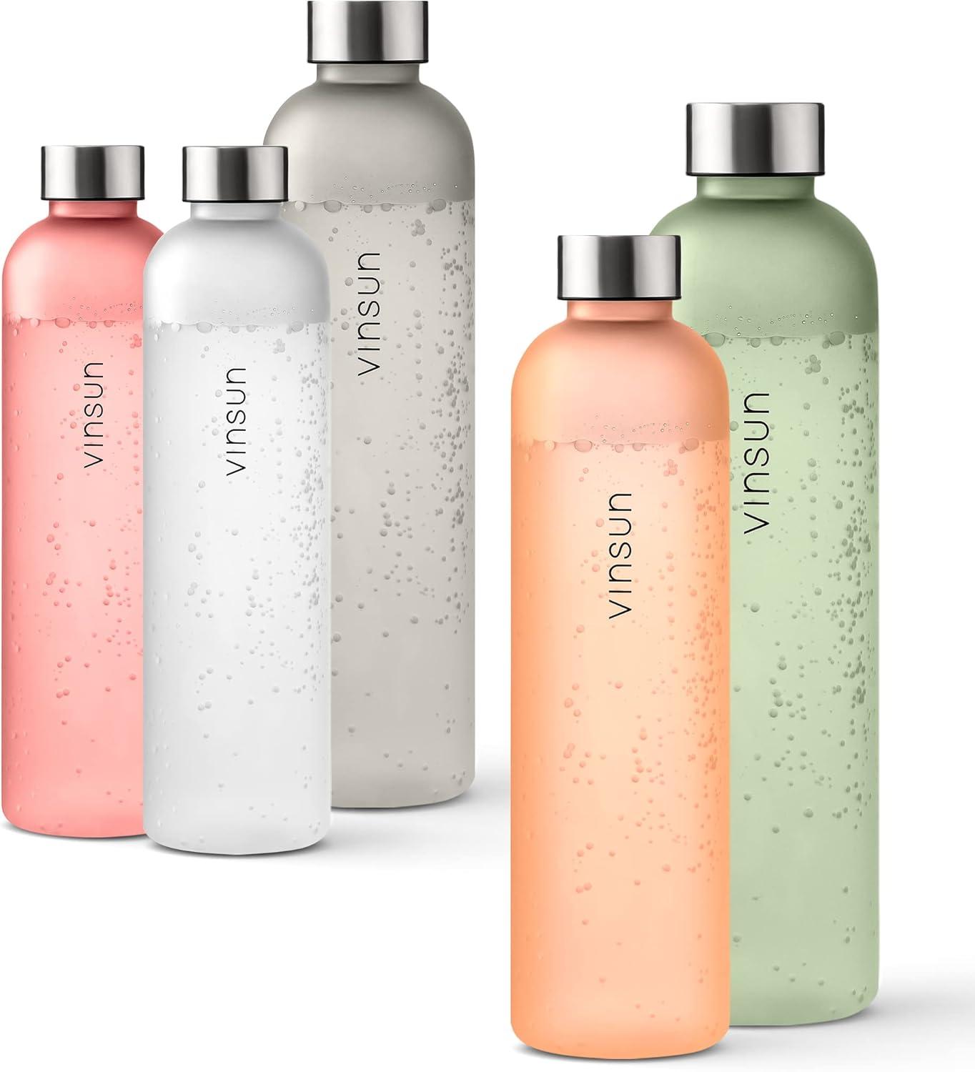 image:imageVINSUN Gourde 1L Bleu Menthe Rutilisable tanche Convient aux Boissons Gazeuses sans BPA Tritan Bouteille dEau lgre pour Sport Vlo TravailOrange