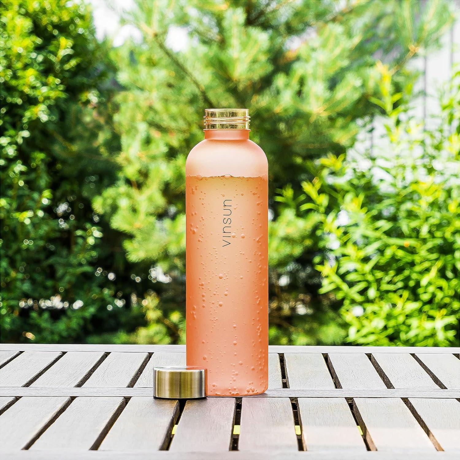 image:imageVINSUN Gourde 1L Bleu Menthe Rutilisable tanche Convient aux Boissons Gazeuses sans BPA Tritan Bouteille dEau lgre pour Sport Vlo TravailOrange