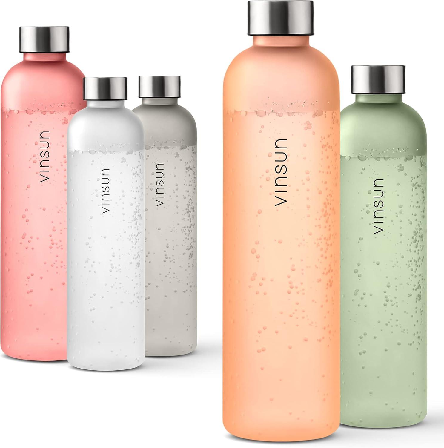 image:imageVINSUN Gourde 1L Bleu Menthe Rutilisable tanche Convient aux Boissons Gazeuses sans BPA Tritan Bouteille dEau lgre pour Sport Vlo TravailOrange