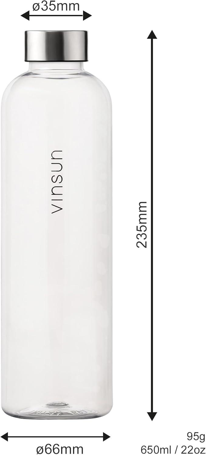 image:imageVINSUN Gourde 1L Bleu Menthe Rutilisable tanche Convient aux Boissons Gazeuses sans BPA Tritan Bouteille dEau lgre pour Sport Vlo TravailTransparent