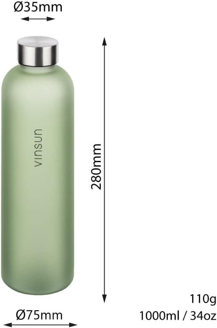 image:imageVINSUN Gourde 1L Bleu Menthe Rutilisable tanche Convient aux Boissons Gazeuses sans BPA Tritan Bouteille dEau lgre pour Sport Vlo TravailVert