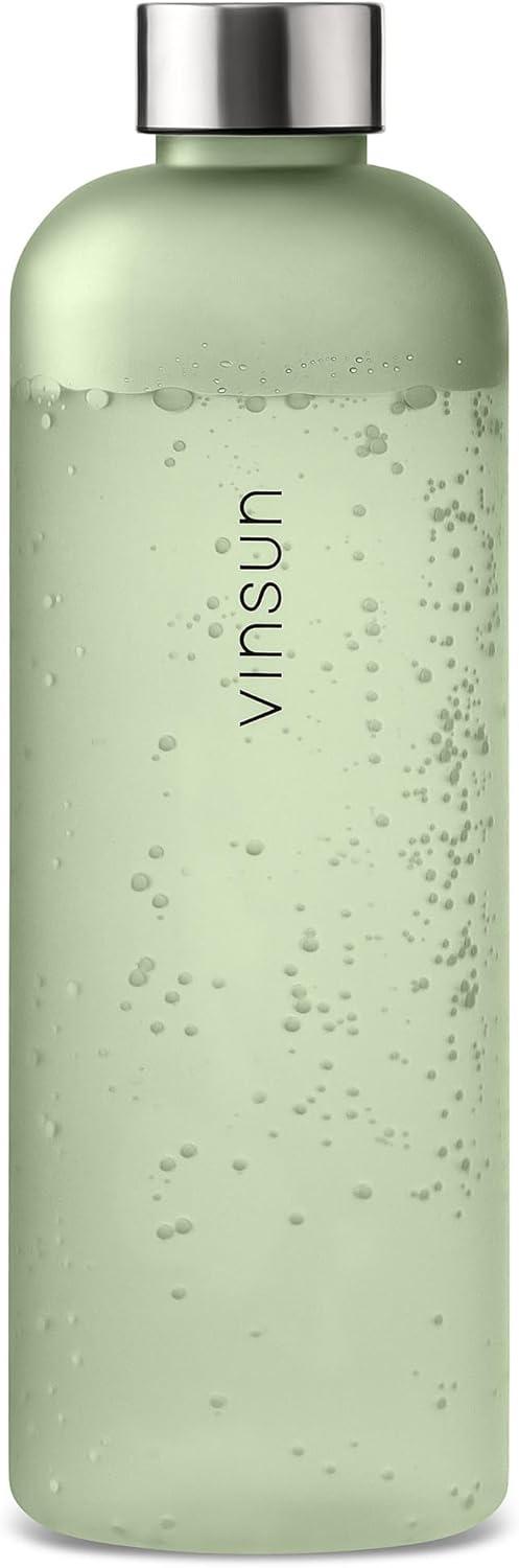 image:imageVINSUN Gourde 1L Bleu Menthe Rutilisable tanche Convient aux Boissons Gazeuses sans BPA Tritan Bouteille dEau lgre pour Sport Vlo TravailVert