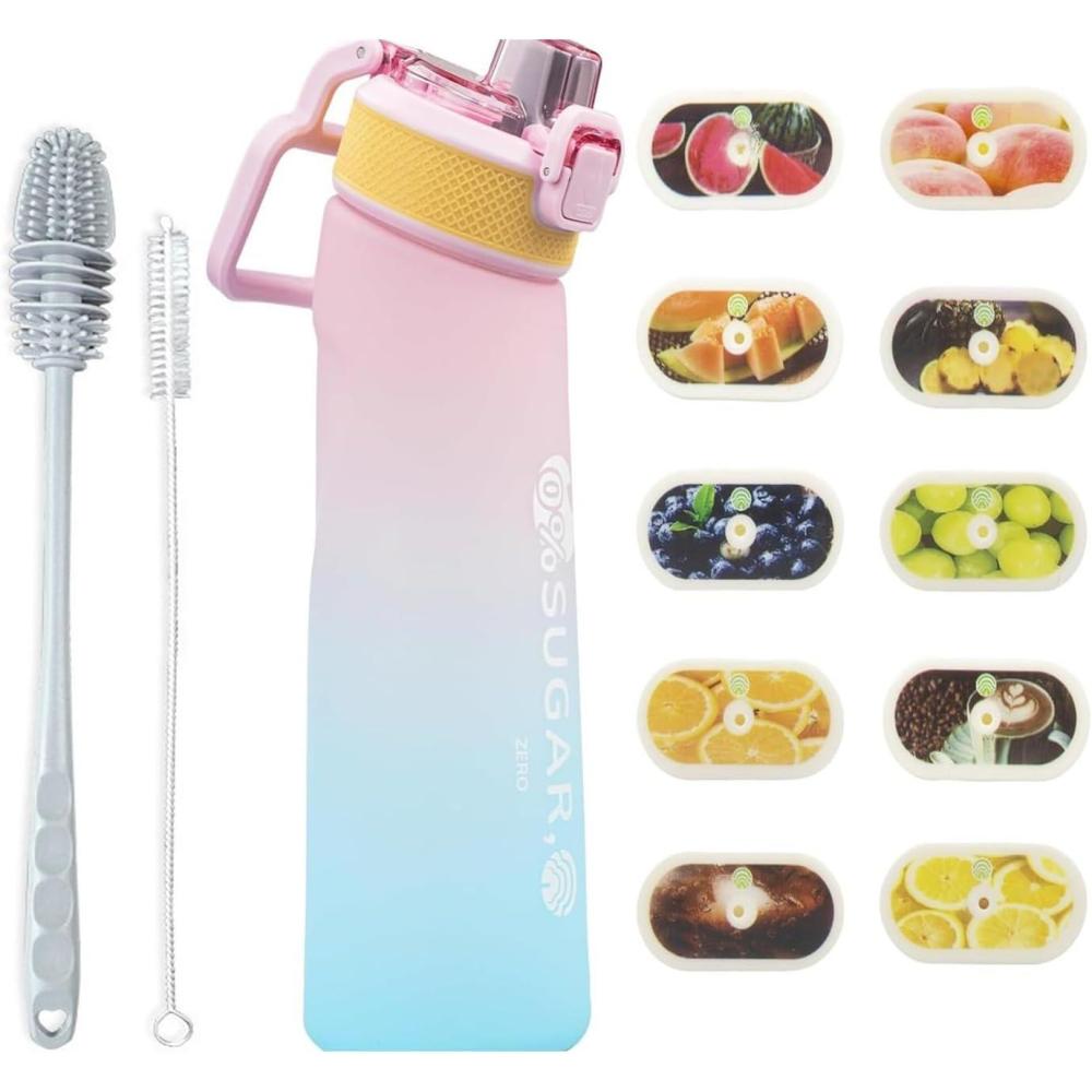 image:imageGourde Sport avec Lot de 10 capsules aromatiques pour bouteille deau Pods parfums pour eau aromatique 0 sucre Sans BPA 700ml bouteille deau tanche pour gym course piedCamping et randonnStyle 4