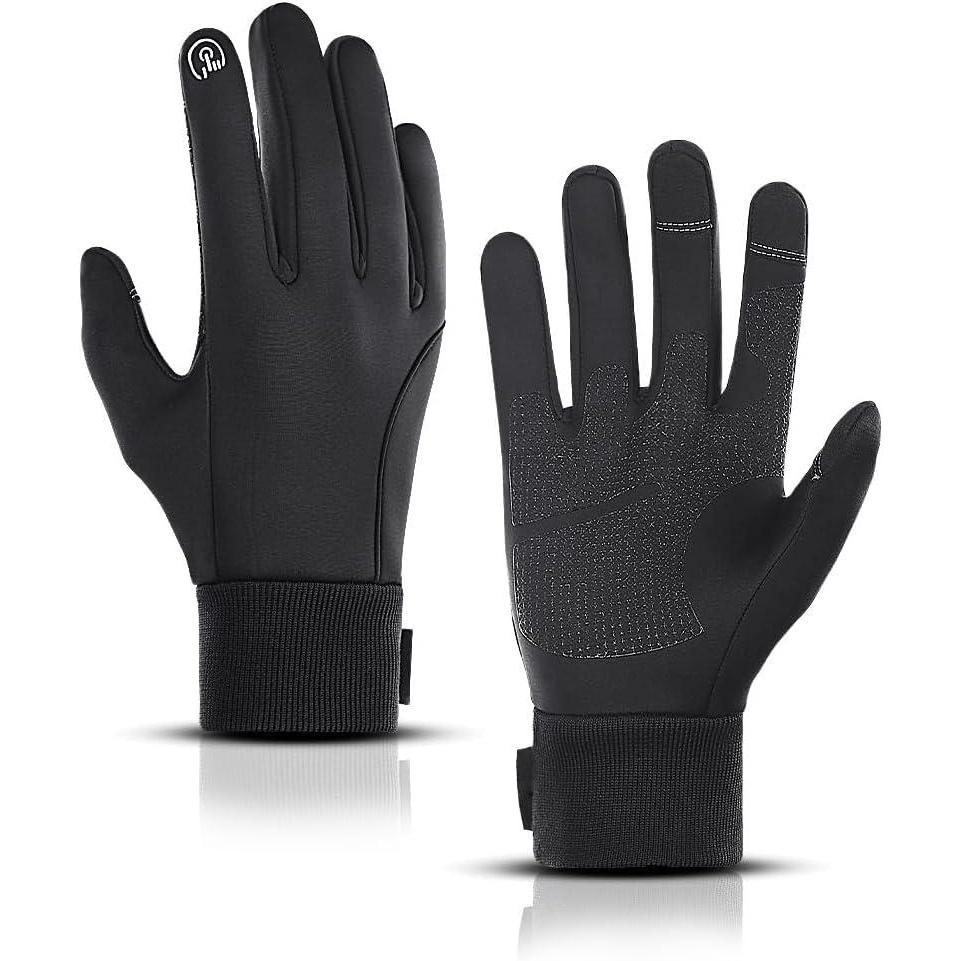 image:imageLERWAY Gants dhiver Chauds avec cran Tactile pour Homme et Femme  Antidrapants  CoupeVent  Gants de Sport  Course  Pied  Conduite  VTT  Escalade  Randonne  ImpermableNOIR XL