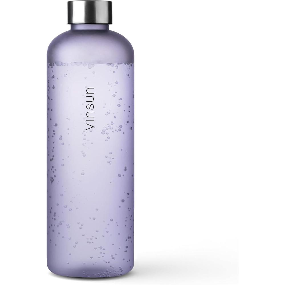 image:imageVINSUN Gourde 1L Bleu Menthe Rutilisable tanche Convient aux Boissons Gazeuses sans BPA Tritan Bouteille dEau lgre pour Sport Vlo TravailLilas