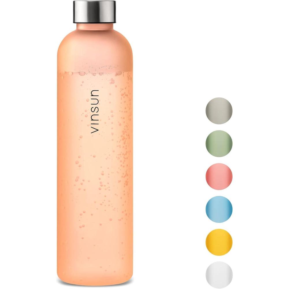 image:imageVINSUN Gourde 1L Bleu Menthe  Rutilisable tanche Convient aux Boissons Gazeuses sans BPA Tritan  Bouteille dEau lgre pour Sport Vlo TravailOrange
