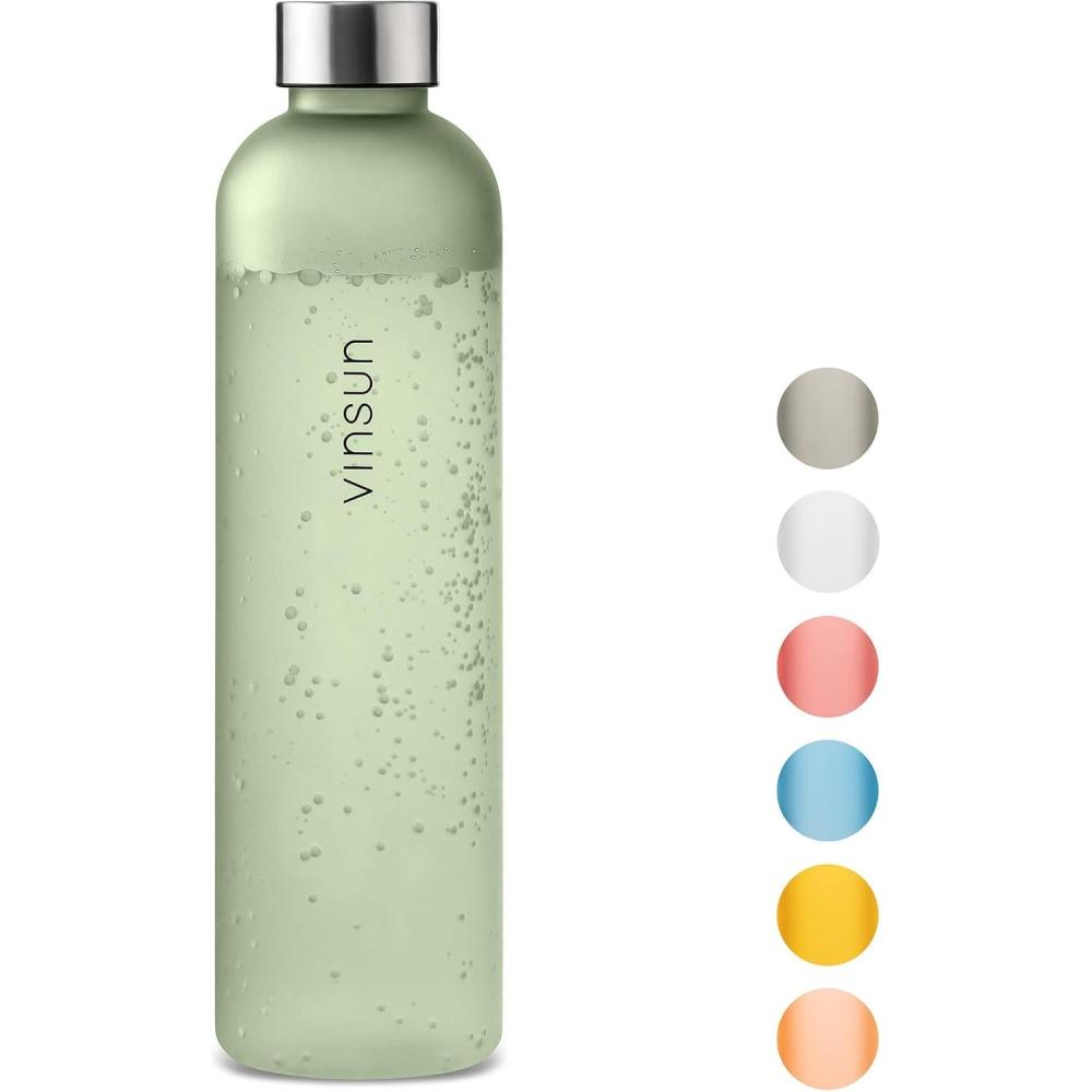 image:imageVINSUN Gourde 1L Bleu Menthe Rutilisable tanche Convient aux Boissons Gazeuses sans BPA Tritan Bouteille dEau lgre pour Sport Vlo TravailVert