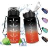 17oz-500ml | Paille | Noir + Rouge