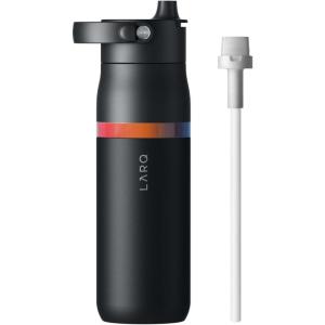 LARQ Bouteille Swig Top 680ml -Bouteille à large goulot en acier inoxydable à isolation sous vide | Garde l’eau froide | Bouteille d’eau réutilisable pour le sport et les voyages, Obsidian Black(Amber Obsidian Black)