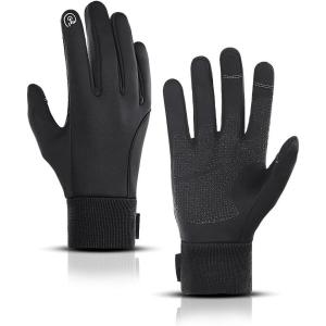 LERWAY Gants d&rsquo;hiver Chauds avec écran Tactile pour Homme et Femme – Antidérapants – Coupe-Vent – Gants de Sport – Course à Pied – Conduite – VTT – Escalade – Randonnée – Imperméable(NOIR XL)
