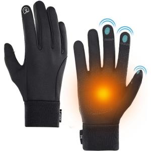 LERWAY Gants d&rsquo;hiver Chauds avec écran Tactile pour Homme et Femme – Antidérapants – Coupe-Vent – Gants de Sport – Course à Pied – Conduite – VTT – Escalade – Randonnée – Imperméable(NOIR S)