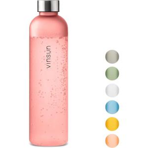 VINSUN Gourde 1L Bleu Menthe – Réutilisable, Étanche, Convient aux Boissons Gazeuses, sans BPA, Tritan – Bouteille d&rsquo;Eau légère pour Sport, Vélo, Travail(Rose)