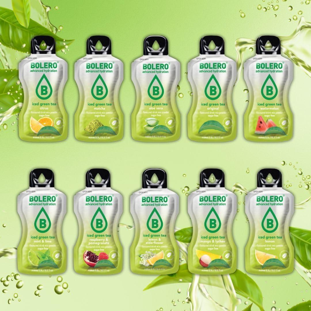 image:imageBolero TH VERT GLAC AGRUMES 24x3g Poudre pour boisson sans sucre dulcore la stvia vitamine C convient aux enfants aux sportifs et aux diabtiques