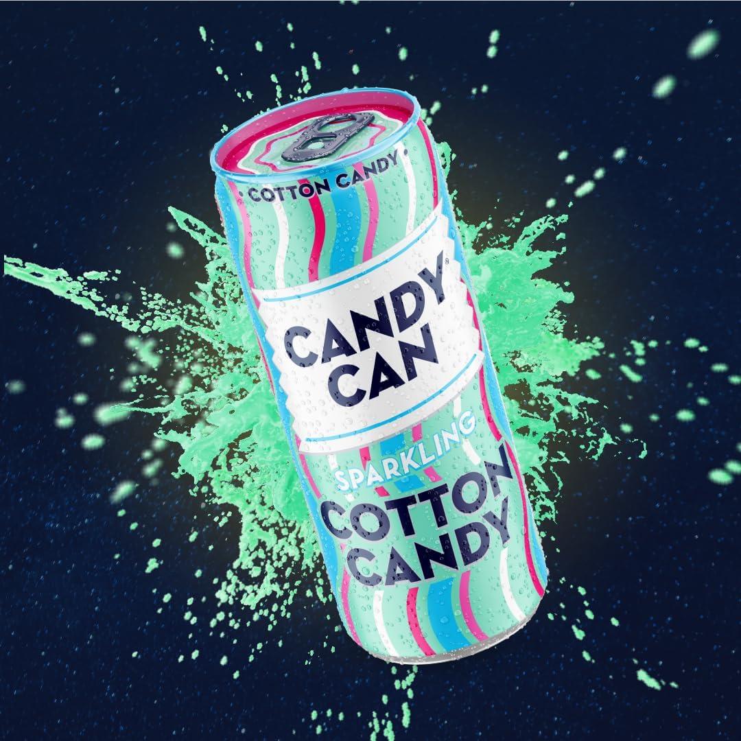 image:imageCandy Can Cotton Candy boisson ptillante saveur nostalgique de soda amricain sans sucre 1 bote de 330 mlBarbe papa