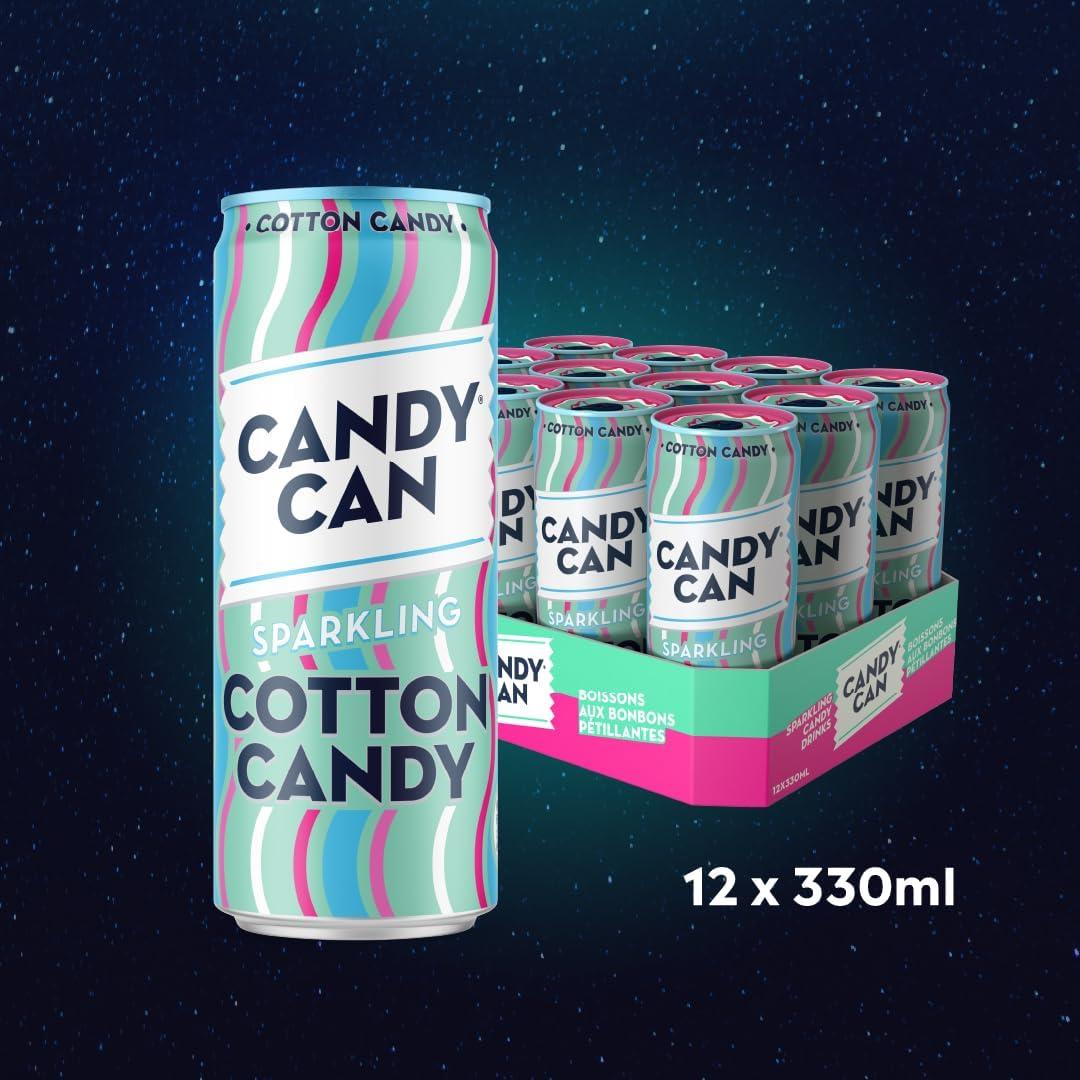 image:imageCandy Can Cotton Candy boisson ptillante saveur nostalgique de soda amricain sans sucre 1 bote de 330 mlBarbe papa