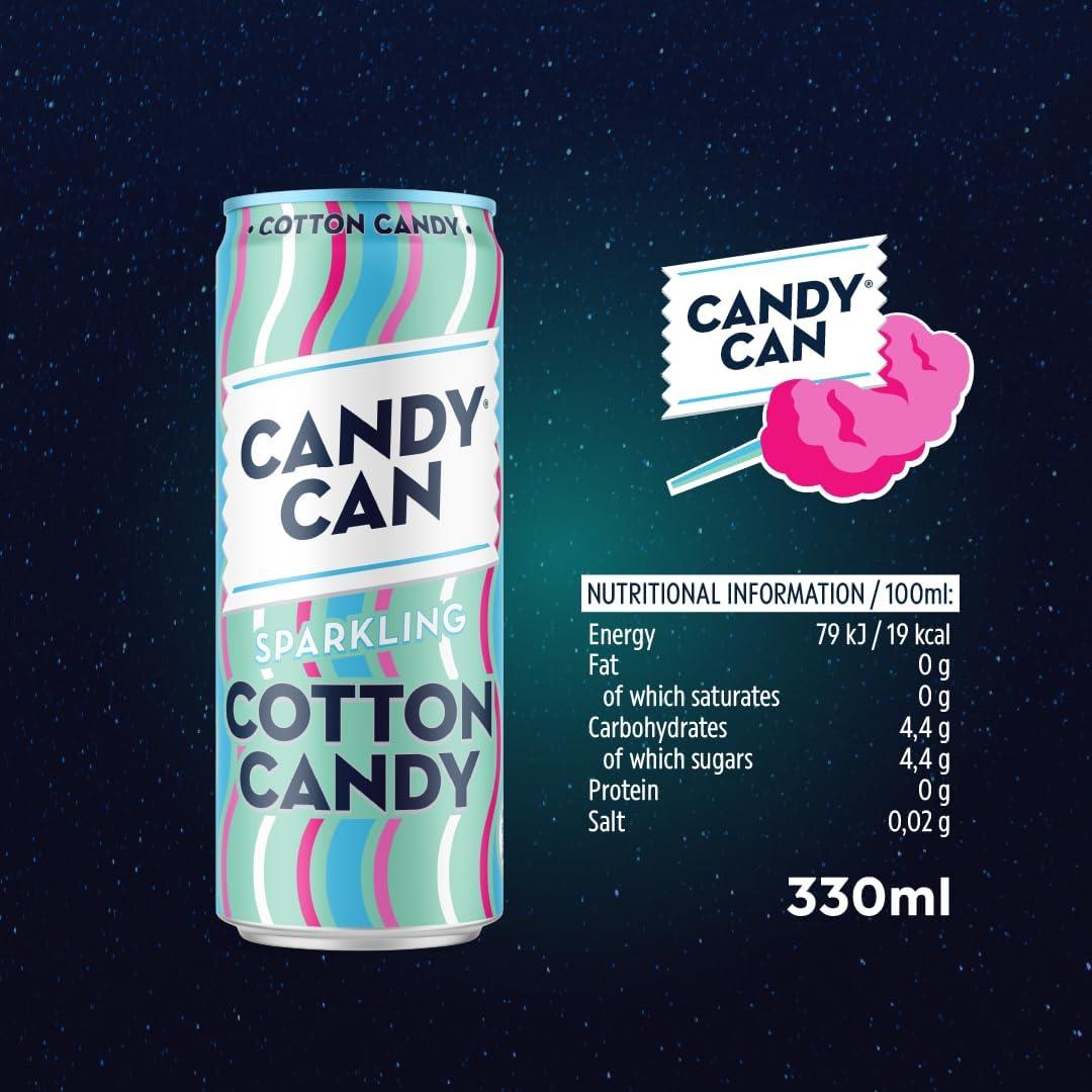 image:imageCandy Can Cotton Candy boisson ptillante saveur nostalgique de soda amricain sans sucre 1 bote de 330 mlBarbe papa