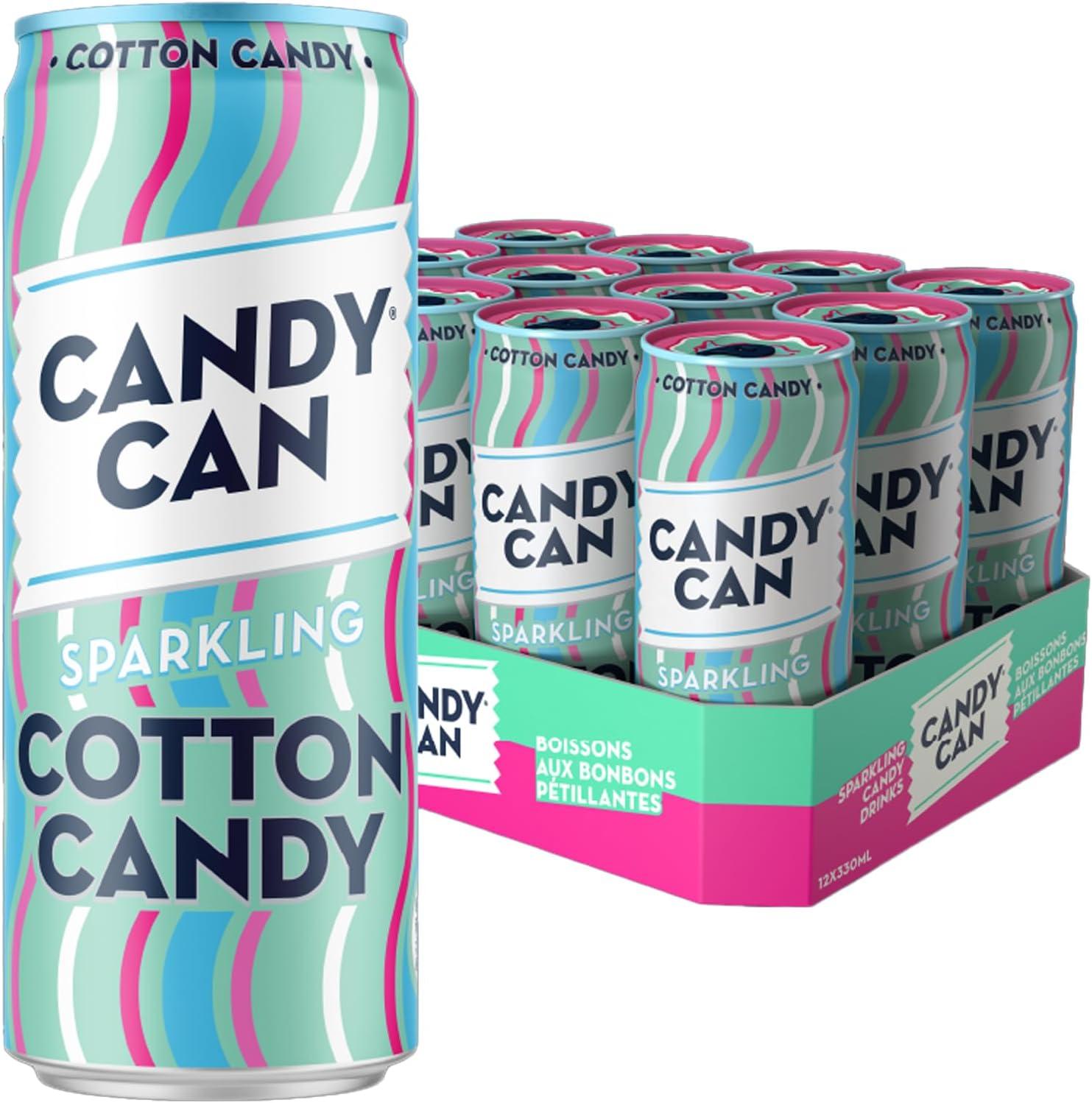 image:imageCandy Can Cotton Candy boisson ptillante saveur nostalgique de soda amricain sans sucre 1 bote de 330 mlBarbe papa