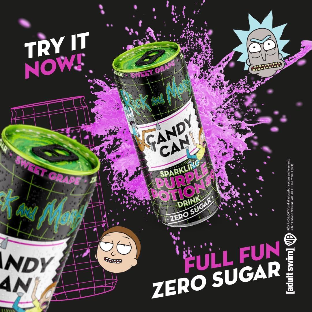 image:imageCandy Can Cotton Candy boisson ptillante saveur nostalgique de soda amricain sans sucre 1 bote de 330 mlPotion violette