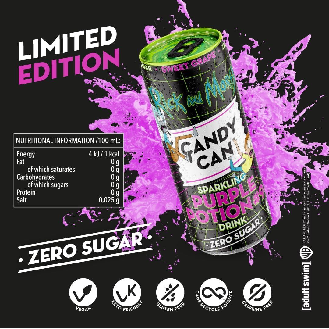 image:imageCandy Can Cotton Candy boisson ptillante saveur nostalgique de soda amricain sans sucre 1 bote de 330 mlPotion violette