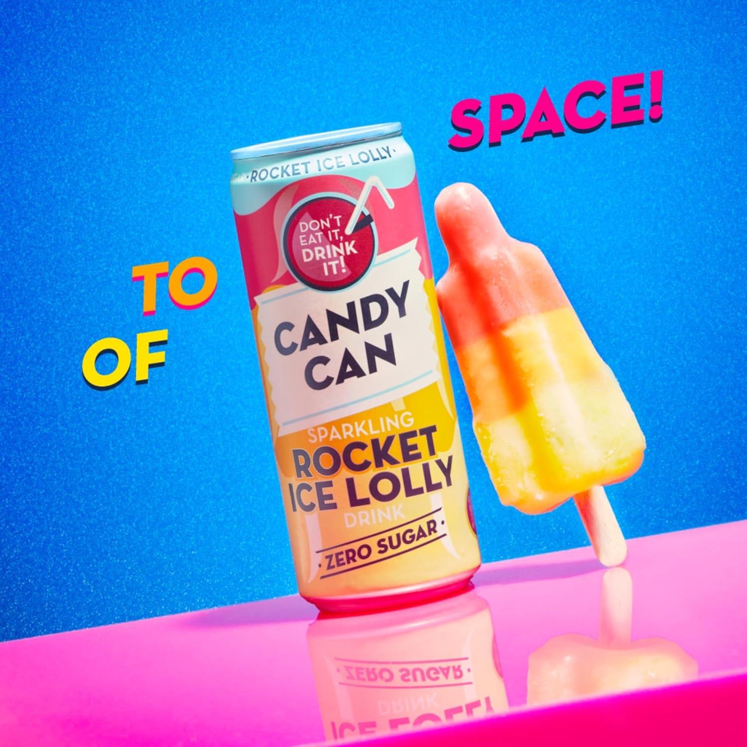 image:imageCandy Can Cotton Candy boisson ptillante saveur nostalgique de soda amricain sans sucre 1 bote de 330 mlSucette glace Rocket