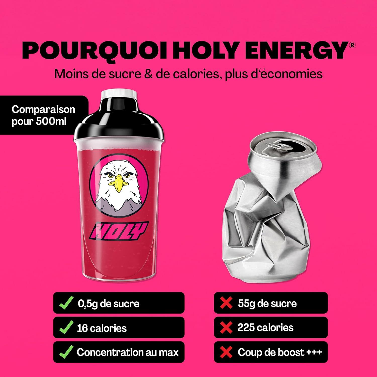 image:imageHOLY Energy Starter Set Focus Drink 2x7 portions au got fruit et intense Boost par NewCaff ampamp extrait de th vert Vgtalien sans sucre armes de fruits 100 naturels