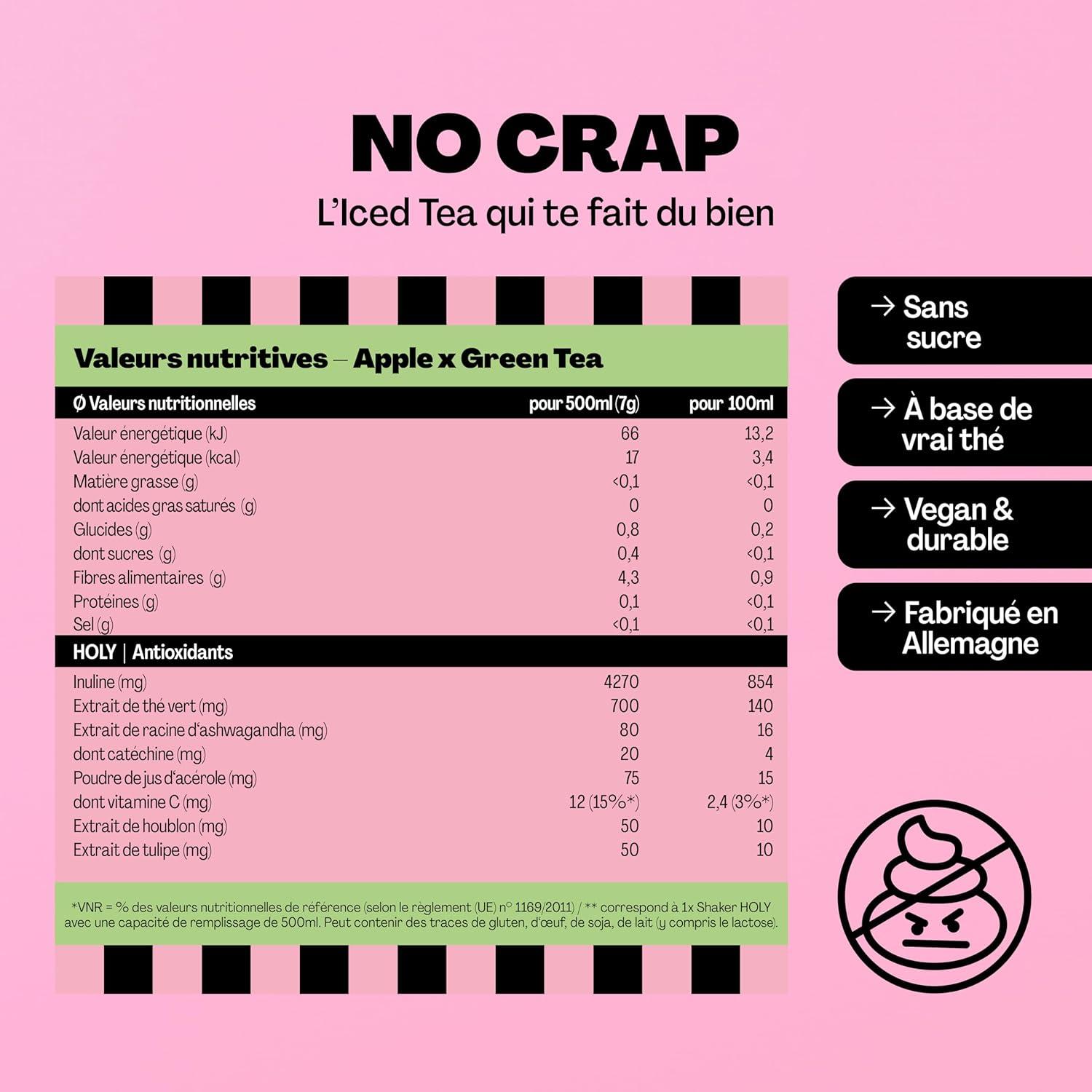 image:imageHOLY Iced Tea Bote de 10 sachets Acai x Hibiscus avec poudre au got daai et dhibiscus 10 portions avec antioxydants Th glac sans sucre Vgtalien avec armes 100 naturelsPomme