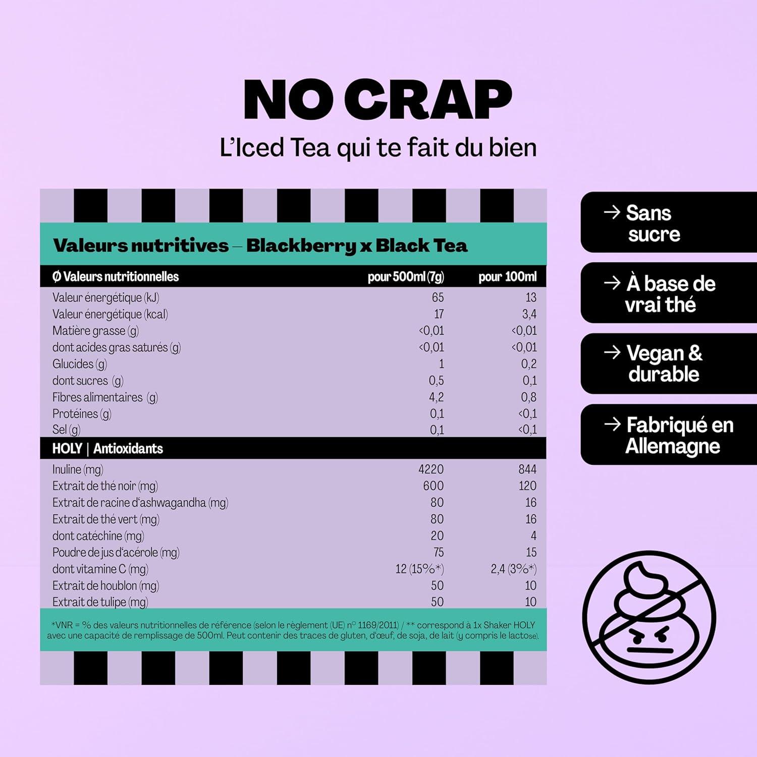 image:imageHOLY Iced Tea Bote de 10 sachets Acai x Hibiscus avec poudre au got daai et dhibiscus 10 portions avec antioxydants Th glac sans sucre Vgtalien avec armes 100 naturelsMre