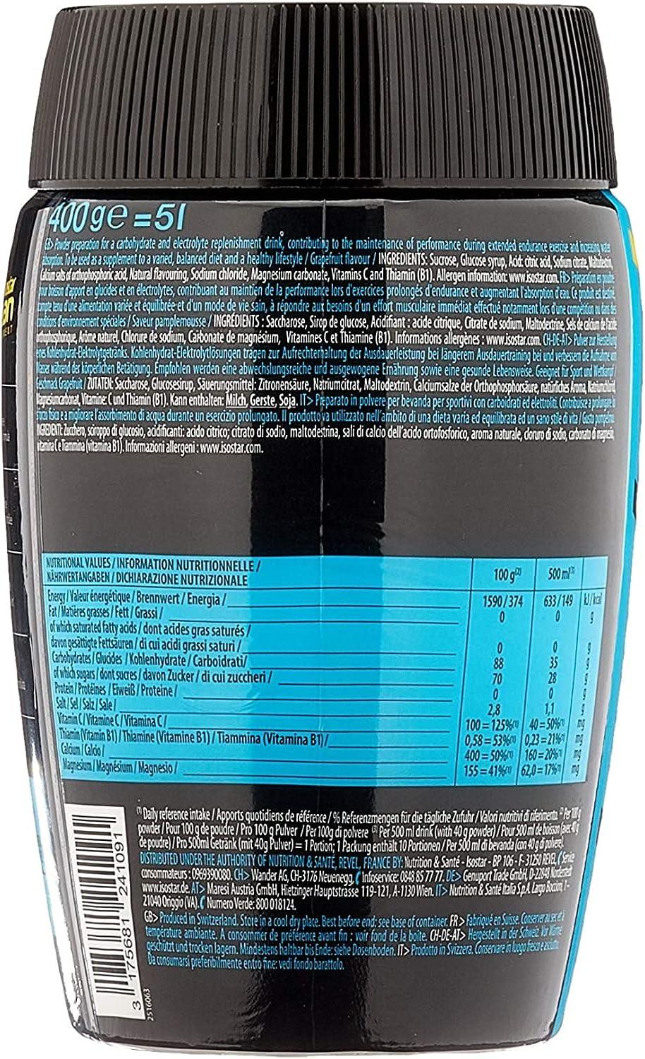 image:imageIsostar Hydrate ampamp Perform Iso Drink 400 g de poudre pour boisson isotonique Poudre dlectrolyte pour soutenir la performance sportive Orange bouteille de 05 litreRed Fruits pamplemousse orange et citron