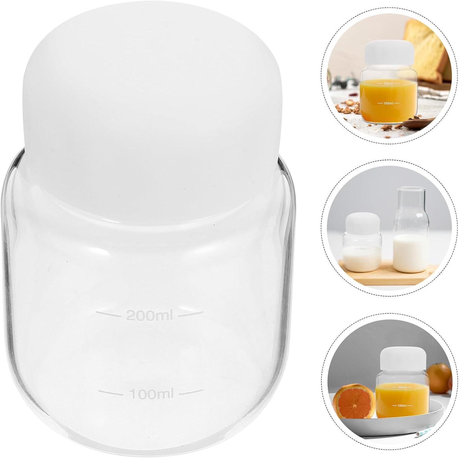 image:imageLurrose Bouteille Eau Verre Transparent avec Graduation Bouteille Sportive tanche pour Jus et Boissons Gourde Verre Borosilicate pour Usage Quotidien et Extrieur