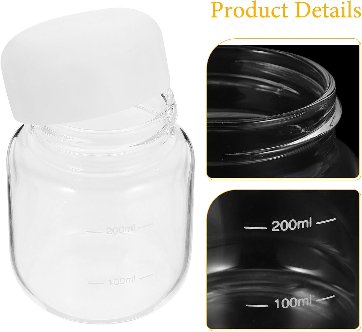 image:imageLurrose Bouteille Eau Verre Transparent avec Graduation Bouteille Sportive tanche pour Jus et Boissons Gourde Verre Borosilicate pour Usage Quotidien et Extrieur