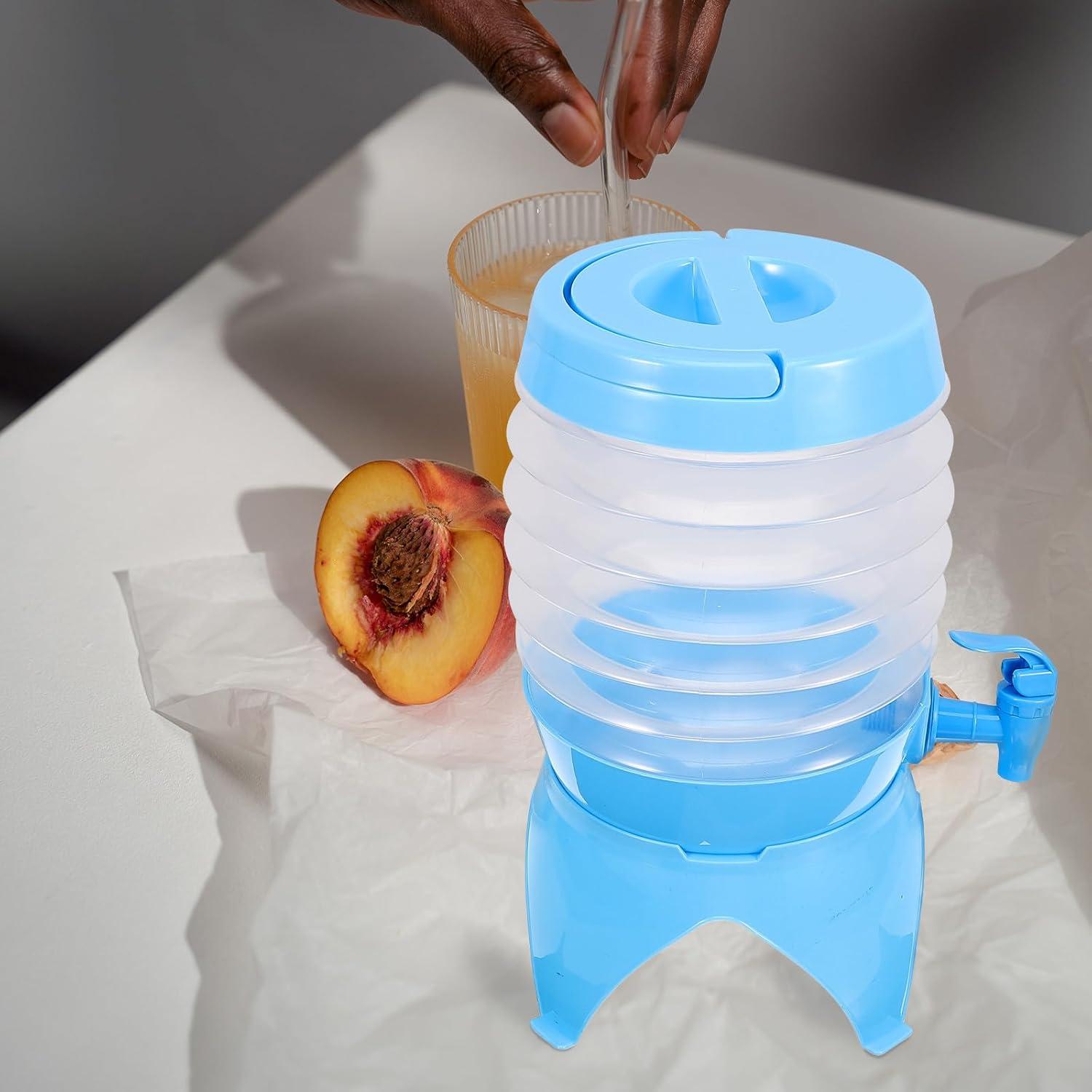 image:imageMikikit Distributeur de Boissons Pliable 35L avec Robinet et Base Stable Bouteille DEau Portable Bleue pour Activits Sportives en Extrieur Camping et Ftes