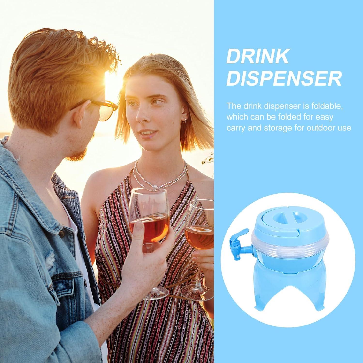 image:imageMikikit Distributeur de Boissons Pliable 35L avec Robinet et Base Stable Bouteille DEau Portable Bleue pour Activits Sportives en Extrieur Camping et Ftes
