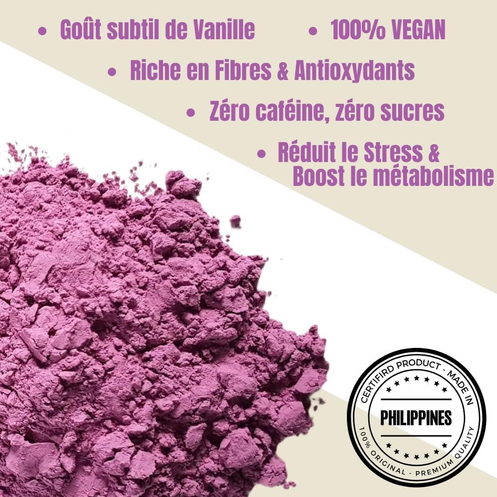 image:imagePoudre de Ube Premium 100 Grammes de Poudre 100 Pur Ube Origine Philippines Sans Additifs ni Colorants Vegan Sans Gluten ampamp Sans Sucre Ajout Ube Latte Bowls et Ptisseries