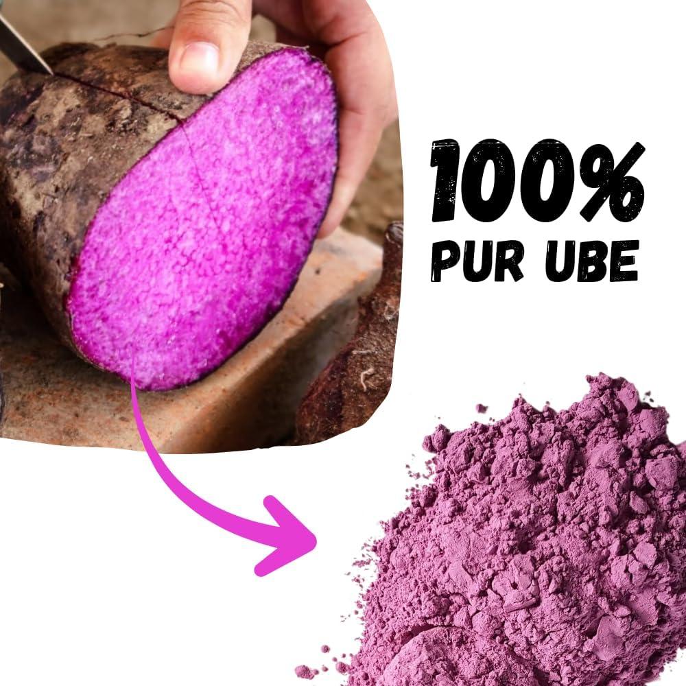 image:imagePoudre de Ube Premium 100 Grammes de Poudre 100 Pur Ube Origine Philippines Sans Additifs ni Colorants Vegan Sans Gluten ampamp Sans Sucre Ajout Ube Latte Bowls et Ptisseries