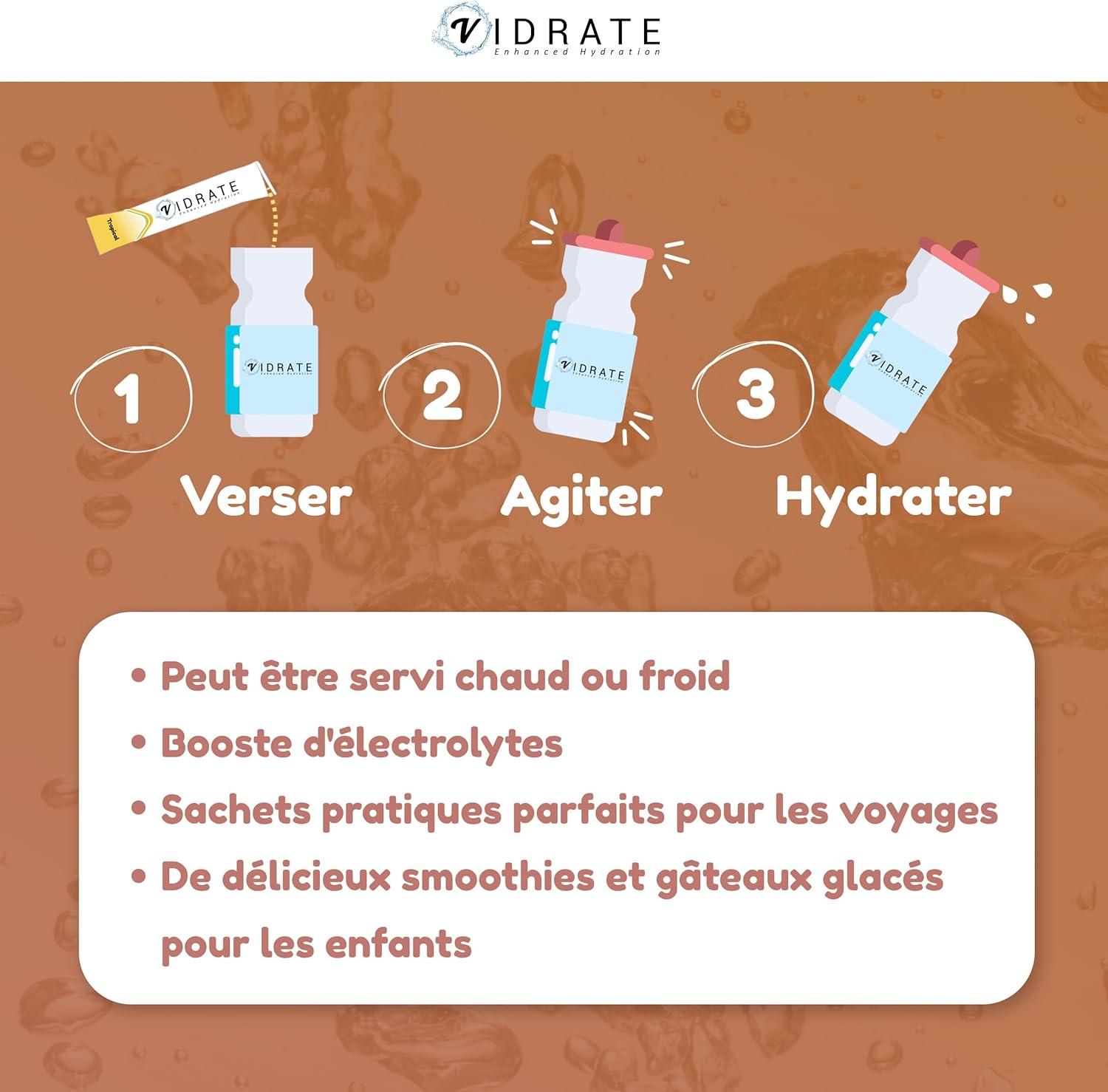 image:imageViDrate 30 Variety Electrolyte en poudre lectrolyte Hydratation sans sucre Boisson lectrolyte pour adultes et enfants Riche en vitamines minraux et complmentsPack Varit