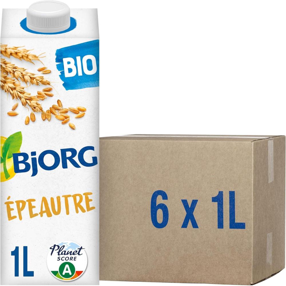 image:imageBJORG Boisson peautre Sans sucres ajouts Boisson vgtale bio Pauvre en Acide Gras Saturs 1Lpeautre Nature 1L