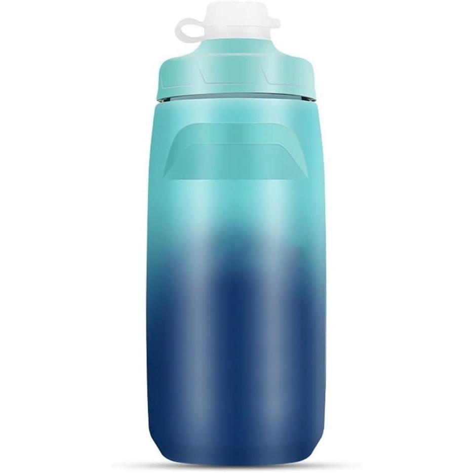 image:imageBouteille deau pour vlo en polypropylne de 620 ml avec buse en silicone design antifuite et antipoussire pour cyclisme de route et montagne boisson sportive de type compressible bleu