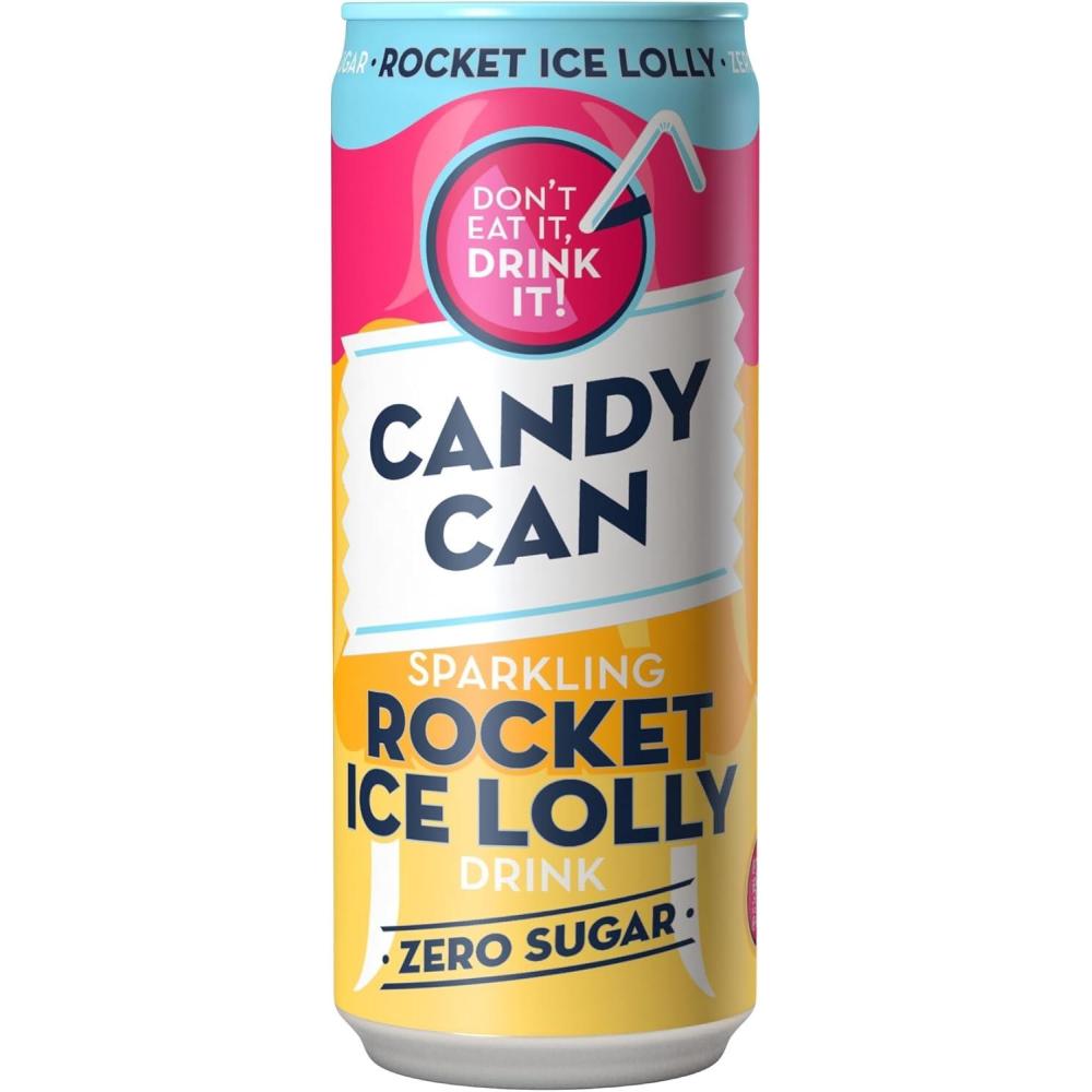image:imageCandy Can Cotton Candy boisson ptillante saveur nostalgique de soda amricain sans sucre 1 bote de 330 mlSucette glace Rocket