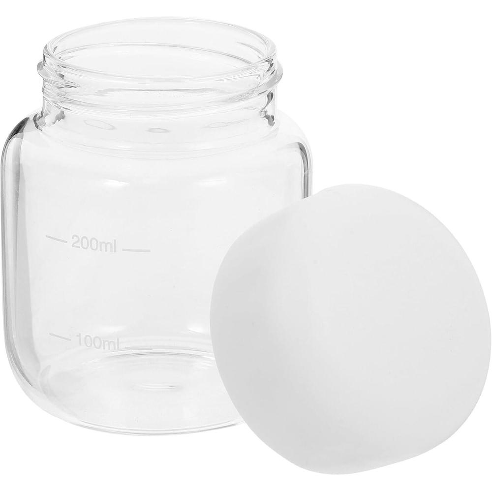 image:imageLurrose Bouteille Eau Verre Transparent avec Graduation Bouteille Sportive tanche pour Jus et Boissons Gourde Verre Borosilicate pour Usage Quotidien et Extrieur