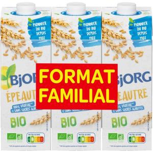 BJORG – Boisson Épeautre – Sans sucres ajoutés – Boisson végétale bio – Pauvre en Acide Gras Saturés – 1L(Epeautre)