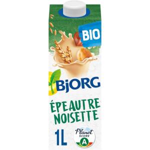 BJORG – Boisson Épeautre – Sans sucres ajoutés – Boisson végétale bio – Pauvre en Acide Gras Saturés – 1L(Épeautre Noisettes Sans Sucres – 1L)