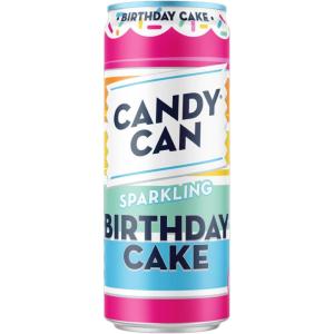 Candy Can, Cotton Candy, boisson pétillante, saveur nostalgique de soda américain, sans sucre, 1 boîte de 330 ml(Gâteau d&rsquo;anniversaire)