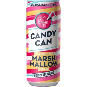 Candy Can, Cotton Candy, boisson pétillante, saveur nostalgique de soda américain, sans sucre, 1 boîte de 330 ml(Guimauve)