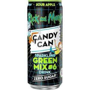 Candy Can, Cotton Candy, boisson pétillante, saveur nostalgique de soda américain, sans sucre, 1 boîte de 330 ml(Mélange vert)