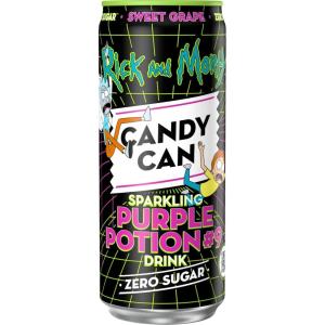 Candy Can, Cotton Candy, boisson pétillante, saveur nostalgique de soda américain, sans sucre, 1 boîte de 330 ml(Potion violette)