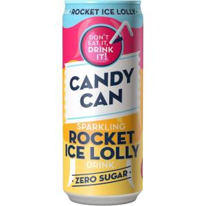 Candy Can, Cotton Candy, boisson pétillante, saveur nostalgique de soda américain, sans sucre, 1 boîte de 330 ml(Sucette glacée Rocket)